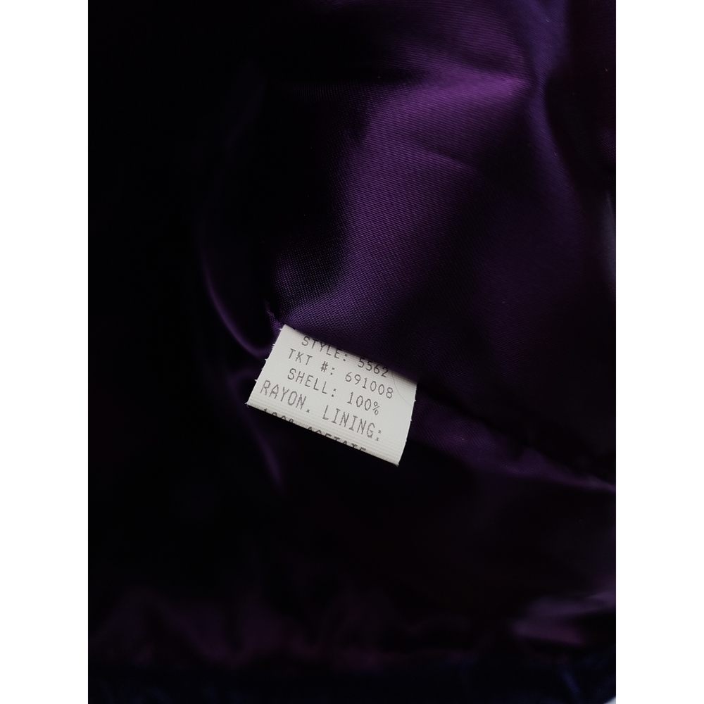 Kaos Purple Quilted Velvet Fur Collar Jacket - Picture 3 of 5